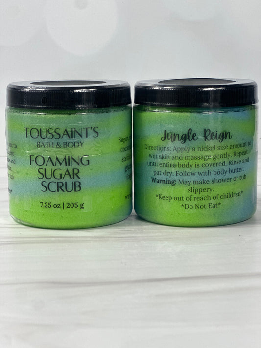 2 jars Light blue and lime green swirled sugar scrub